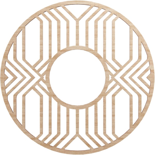 Ekena Millwork Empire Wood Fretwork Pierced Ceiling Medallion, Alder, 18"OD x 6 5/8"ID x 3/8"T CMWP18X18X0375EPAL - main